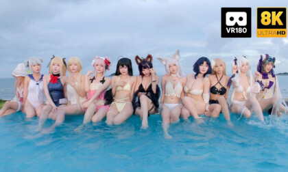 VR萝莉视频 Pool Bikini Party combination 泳池 比基尼